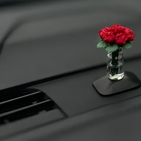 Resim 1 adet, Mini Yapay Gül Vazo Süslemesi - Reçine, Gerçekçi Saksı Bitkisi Modeli DIY Mikro Manzara, Araba Gösterge Paneli Süslemesi ve Yaratıcı El Sanatları Hediye Aksesuarları, Gül Çiçek Süslemesi 