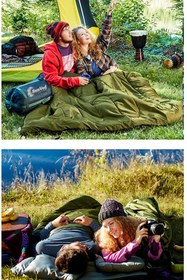 Resim EFSANE KAMP - Çift Kişilik Uyku Tulumu 2 Yastık Hediyeli - Yeşil 