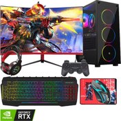Resim METSA Rtx27 Ryzen 5 5500 32gb Ddr4 1tb Ssd Rtx3060 12gb 23.6" Curved Oyuncu Masaüstü Bilgisayar 