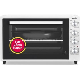 Resim Simfer 7032 70 L Turbo Çift Cam Midi Fırın Beyaz 