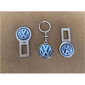 Resim İmza Volkswagen Uyumlu Ikaz Ses Susturucu Metal Toka 1 Çift ve 1 Adet Anahtarlık 