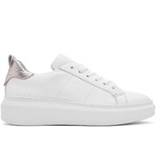 Resim Derimod Kadın Beyaz Bağcıklı Deri Sneaker 25SFD370118 