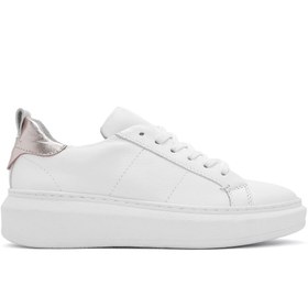 Resim Derimod Kadın Beyaz Bağcıklı Deri Sneaker 25SFD370118 