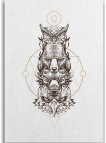 Resim Kızılderili Hayvanlar Ahşap Tablo 8mm 