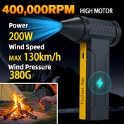 Resim 400.000 RPM Taşınabilir Turbo Jet Fan Hava Üfleyici, 380g İtme Gücüyle Taşınabilir Hava Üfleyici, MAX 130km/h Rüzgar Hızı ile Soğutma Yüksek Teknoloji Üfleyici, Type-C Hızlı Şarj, 10000mAh Pil, Fırçasız Motor ile Kar Giderme, Barbekü, Kamp, Babalar Günü Hediyesi 