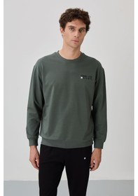Resim Tommy Life Çağla - Siyah Casual O Yaka Lastik Paça Pamuklu Erkek Oversize Eşofman Takımı - 85120 Yeşil - Siyah 