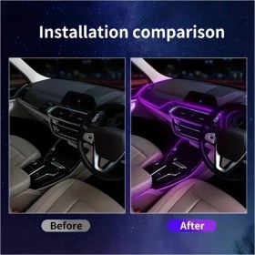 Resim Trendooze Turcoshop11 Mor 78.74 İnç Usb Araç İçi Led Dekorasyon Şeridi 