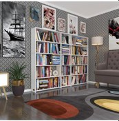 Resim Kenzlife Kitaplık Süper Ga 150 200 19 Byz 5 Katlı 3 Bölme Çift Bölme Opsiyonlu Ofis Mutfak Banyo Dolabı Arkalıksız Çok Renkli 