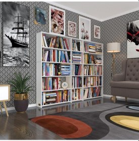 Resim Kenzlife Kitaplık Süper Ga 150 200 19 Byz 5 Katlı 3 Bölme Çift Bölme Opsiyonlu Ofis Mutfak Banyo Dolabı Arkalıksız Çok Renkli 