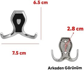Resim Badem10 Galata Askı Vestiyer Mobilya Duvar Askısı Metal Dolap Elbise Askılığı Krom Siyah Kapaklı Sağlam 
