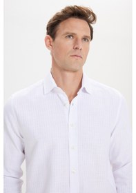 Resim AC&Co / Altınyıldız Classics Erkek Beyaz Slim Fit Dar Kesim Klasik Yaka Pamuklu Oxford Gömlek Beyaz 