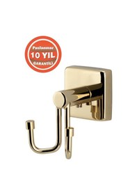 Resim Çelik Banyo Paslanmaz Pirinç Vizyon Bornozluk Havlu Askısı Altın Gold 