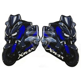 Resim 2'Li Xmax 3D Damla Sticker Mavi 