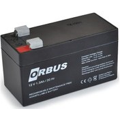 Resim Orbus 12 Volt 1.3A Akü - 12V 1.3 Ah Bakımsız Kuru Akü 