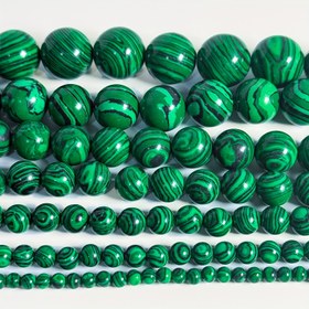 Resim 90/59/45/16/14/12/10 4/6/8/10/12/14/16 Mm Malachite Green Siyah Desenli Pürüzsüz Yuvarlak Boncuklar Lüks Boncuklar DIY El Yapımı El Sanatları İçin İnce Gevşek Boncuklar Yüksek Kaliteli Aksesuar Boncuklar Boncuk ve Boncuk Assortmentları 
