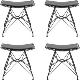 Resim Knsz kafes tel sandalyesi taburesi 4 lü mutlu syhsyh ofis cafe ba 