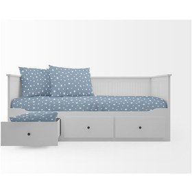 Resim 60X120 Lastikli Renforce Bebek Çarşaf Takımı-Mavi Yıldızlı 