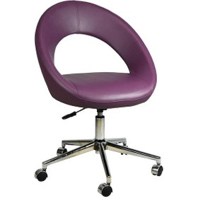 Resim Mobilyakeyfi Bürocci Miranda Metal Ayaklı Çalışma Koltuğu-Mor-2222K0124 