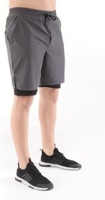 Resim Ghassy Co. Erkek Running Hızlı Kuruma Micropolyester Arka Fermuar Cepli Ve Havlu Halkalı Antrenman Futbol Fitness Kısa Taytlı Şort 