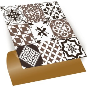 Resim Tink Kendinden Yapışkanlı Karma Kahveli Siyah Desenli Pvc Karo 30X30 cm (56 Adet) 5m2 