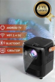 Resim UCUZTEKNO “Taşınabilir Android 5G Projeksiyon Cihazı - Beyaz ve Siyah Renk Seçenekleri” 