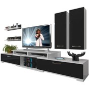 Resim Decoraktiv Flex 5d130 Slm Tv Ünitesi Tv Sehpası - Beyaz - Siyah 