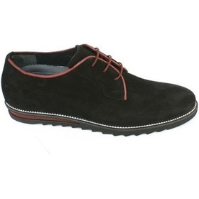 Resim Ssft+8 Cm Gizli Topuklu Boy Uzatan Süet Ayakkabı Siyah 
