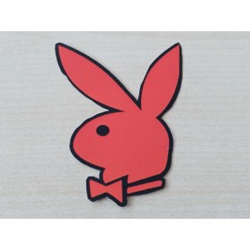 Resim PLAYBOY sticker (TURUNCU) 6cmx4,5cm PLAYBOY logosu - PLAYBOY arması - PLAYBOY ETİKETİ 