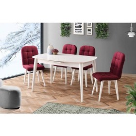 Resim Essen Masa, Etro Sandalye, Beyaz, 130x80 Beyaz 