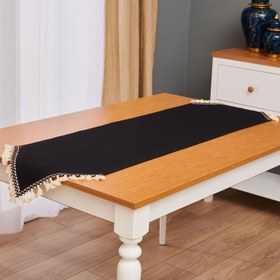 Resim Nuvomon Kumaş Runner - Siyah - 40x140 cm 