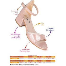 Resim Kiko Kids Elos Günlük Kız Çocuk 4 Cm Topuklu Sandalet Ayakkabı Pudra Pudra 