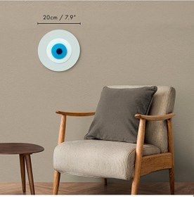 Resim Minimalist Antik Beyaz Nazar Boncuğu El Yapımı Ahşap Büyük Nazarl 