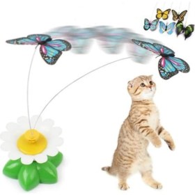 Resim Kedi Oyuncağı, Hareketli Dönen Kelebek, Pille Çalışır 