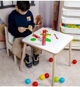 Resim Çocuk Oyun, Aktivite Ve Etkinlik Masası, 49x49cm 18mm Beyaz 