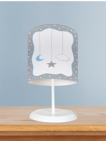 Resim Mekta Home Bebek Ve Çocuk Odası Yıldız Ve Ay Desenli Çerçeveli Abajur 