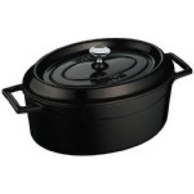 Resim Lava Trendy Oval Döküm Demir Tencere 21X27 CM Siyah 