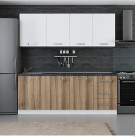 Resim Minar 210 Cm Mutfak Dolabı Beyaz Dore 210-d1 