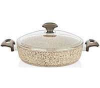 Resim Falez Creamy 30 Cm Kısa Granit Tencere Krem Rengi 