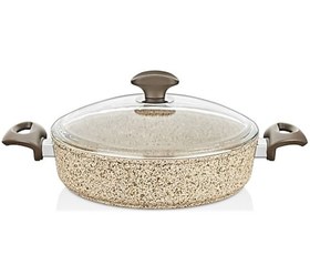 Resim Falez Creamy 30 Cm Kısa Granit Tencere Krem Rengi 