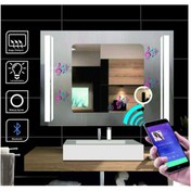 Resim GLOBAL LED MIRROR 100x80 Cm Bluetoothlu Makyaj Aynalı Dokunmatik Tuşlu Buğulanmayan Ledli Ayna Banyo Aynası 