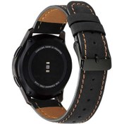 Resim Xiaomi Amazfit Pace 22mm Uyumlu KRD-29 Deri Zore Kordon-Siyah 