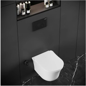 Resim Creavit Nora Vortex Beyaz Asma Klozet NO323, Creavit Nora Duck Duroplast Yavaş Kapak 