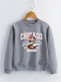 Resim LePold Chicago Football Baskılı Kız/erkek Çocuk Sweatshirt 