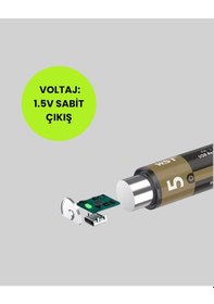 Resim Tekrar Şarj Edilebilir Aa Usb Type-c Pil 1000+ Döngü 1.5v Sabit Voltaj 
