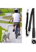 Resim Köpek Bisiklet Tasması Bisiklet Tutucu Ara Parçası Elastik Köpek Tasması Çok Renkli 