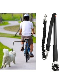 Resim Köpek Bisiklet Tasması Bisiklet Tutucu Ara Parçası Elastik Köpek Tasması Çok Renkli 