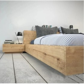 Resim Enjoy Life Masif Panel Ahşap Karyola ve Komodinli Takım Yatak 