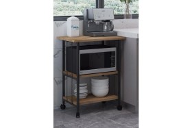 Resim Dehalimited Çok Amaçlı Frenli Tekerlekli 3 Katlı Mutfak Fırınlık Kahve Masası Yazıcı Sehpası Servis Sunum Arabası 