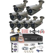 Resim Ids - 8 Kameralı 5 Mp Sony Lensli 1080P Full HD Güvenlik Kamerası Sistemi - Cepten İzle - 1 TB Dış 