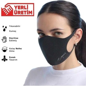 Resim Malinka Atatürk Imzalı Yıkanabilir Bez Kumaş Maske Motosiklet Maskesi 